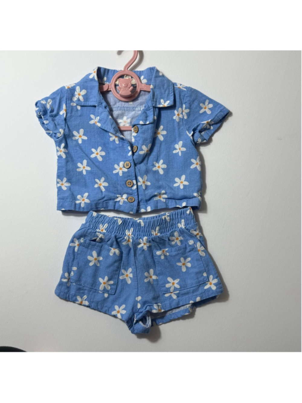 Baby Jessica Simpson Matching Set 12 Months Blue White Floral